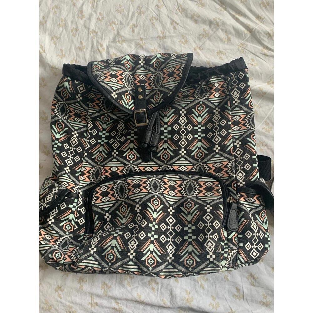 Aztec Pink, light green, white and black adjustable Backpack​​